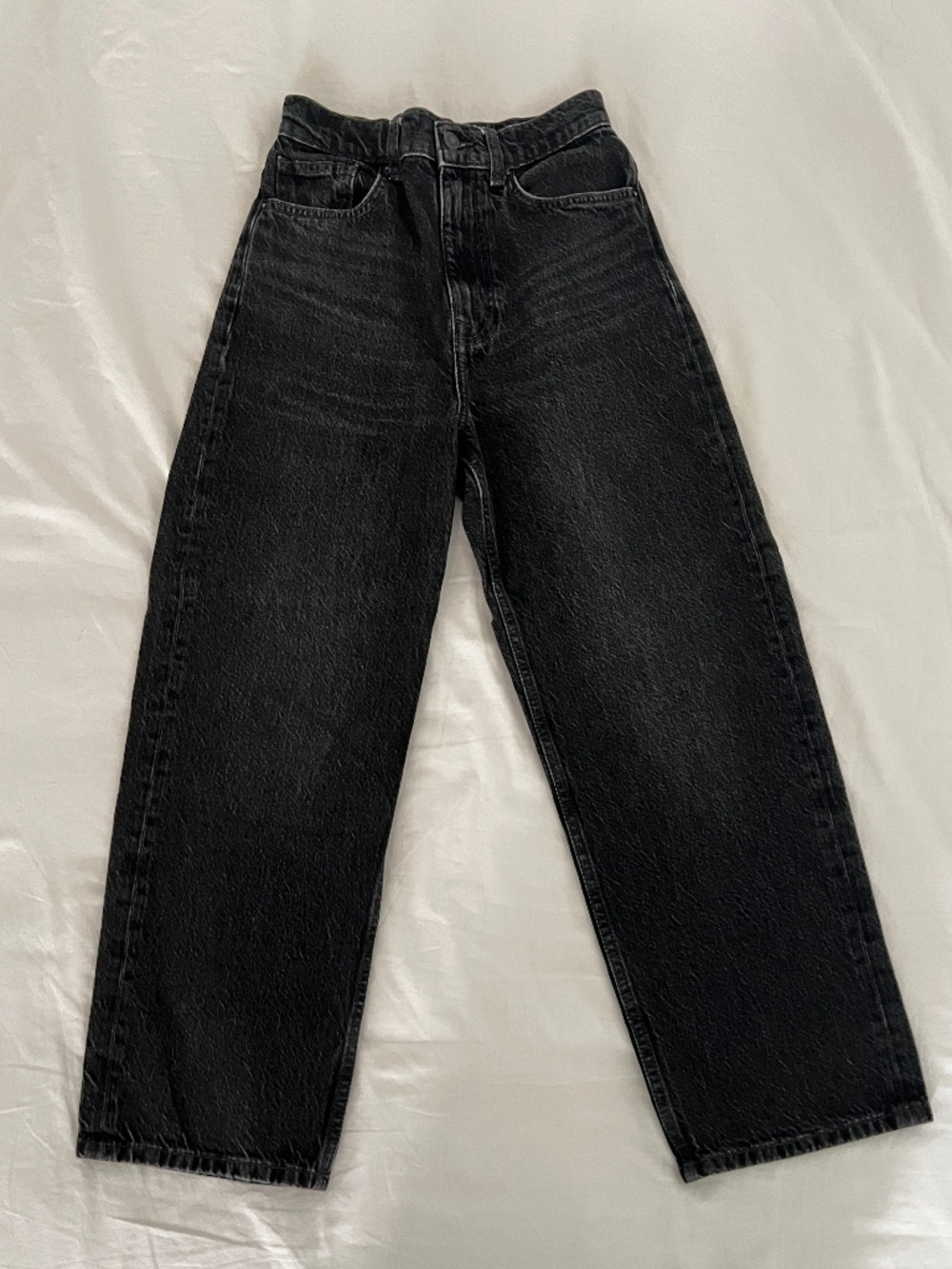 Topshop Black-Washed Straight Leg Jeans - Size 24W